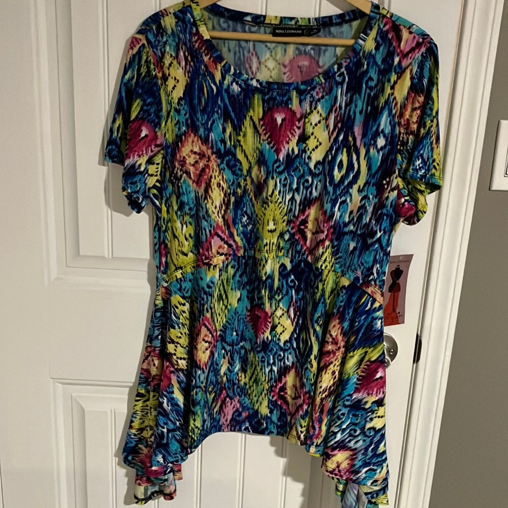 NINA LEONARD Tunic Shark bite MULTI Colour XL BNWT